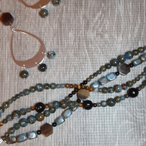 NWT Tigers Eye & Impression Jasper Sterling Silver - Picture 6 of 12